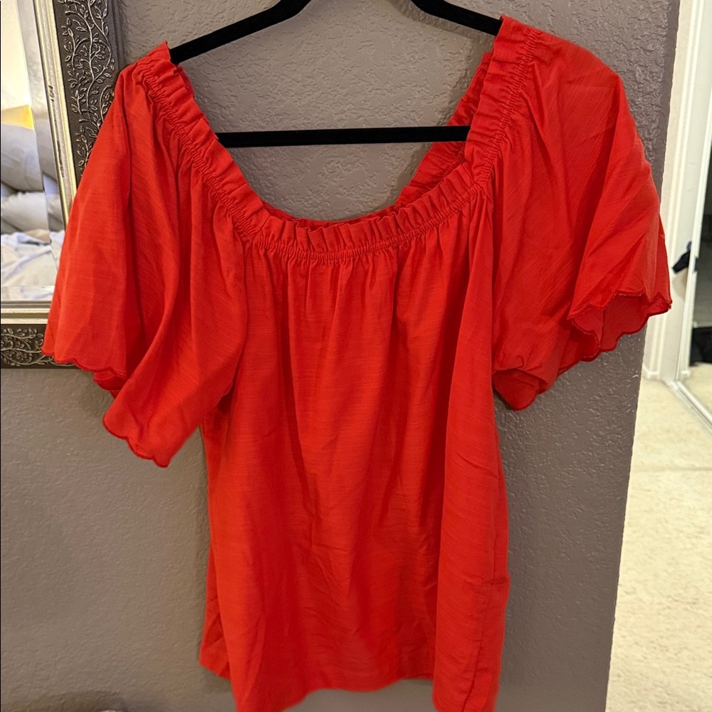 Women's Red Off-Shoulder Top